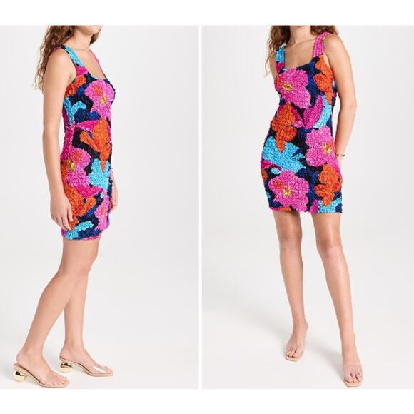 Mara Hoffman +‎ Net Sustain Laura Printed Popcorn Mini Dress Pink Size Small - Picture 15 of 16